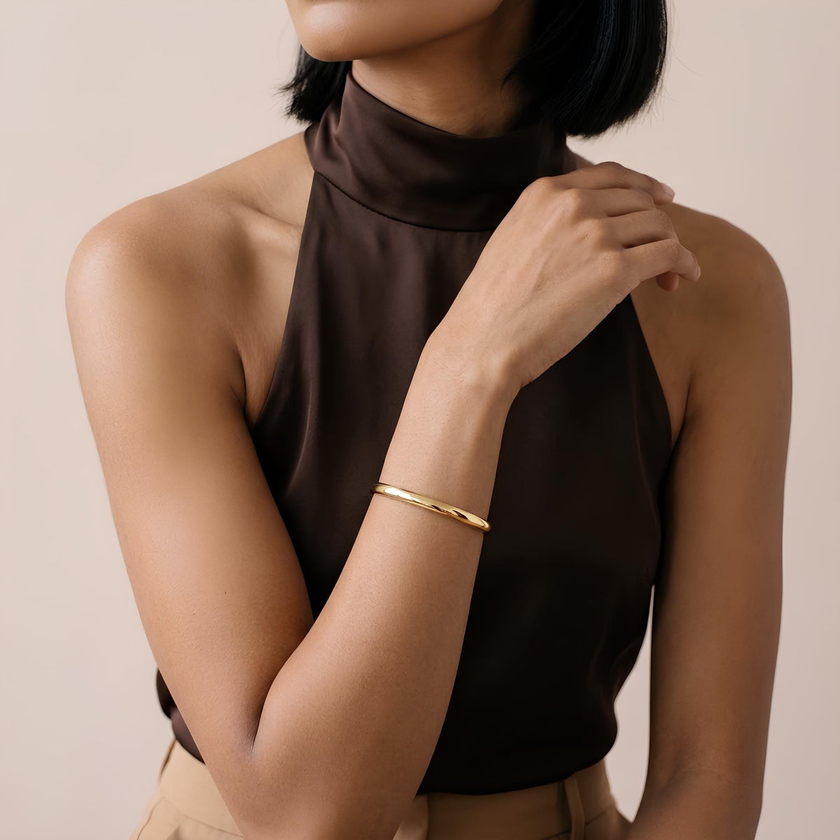 14K / 18K Solid Gold Hinged Bangle