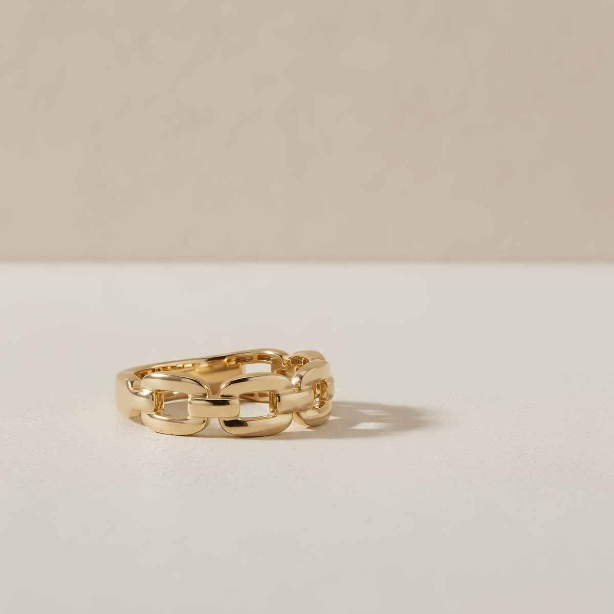14K / 18K Solid Gold Chain Link Ring