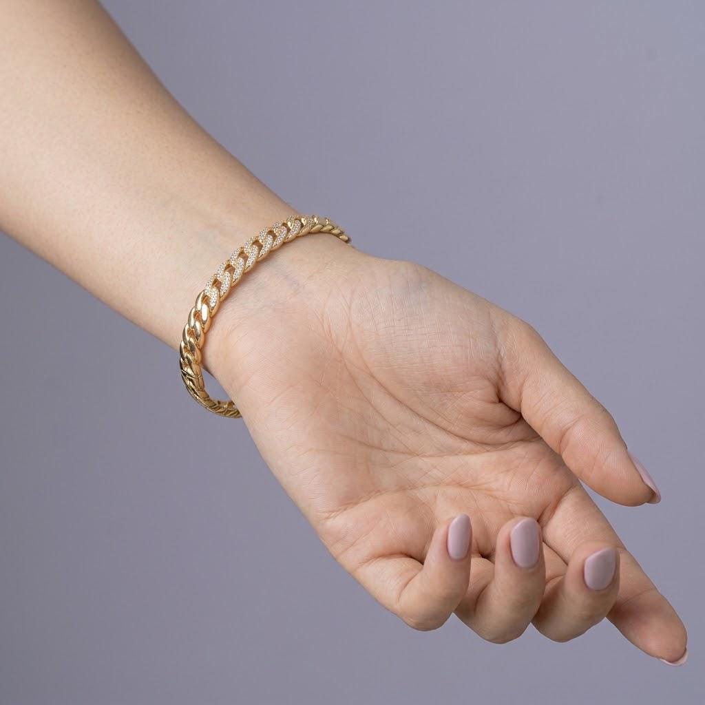14K / 18K Solid Gold Curb Chain Bangle