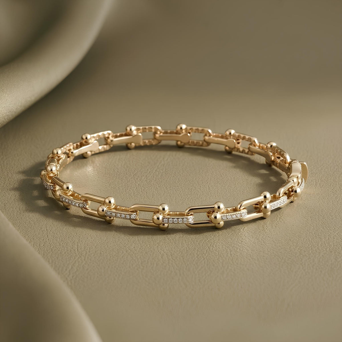 14K / 18K Solid Gold Paperclip Chain Bangle
