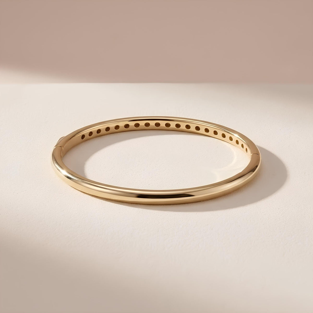 14K / 18K Solid Gold Hinged Bangle