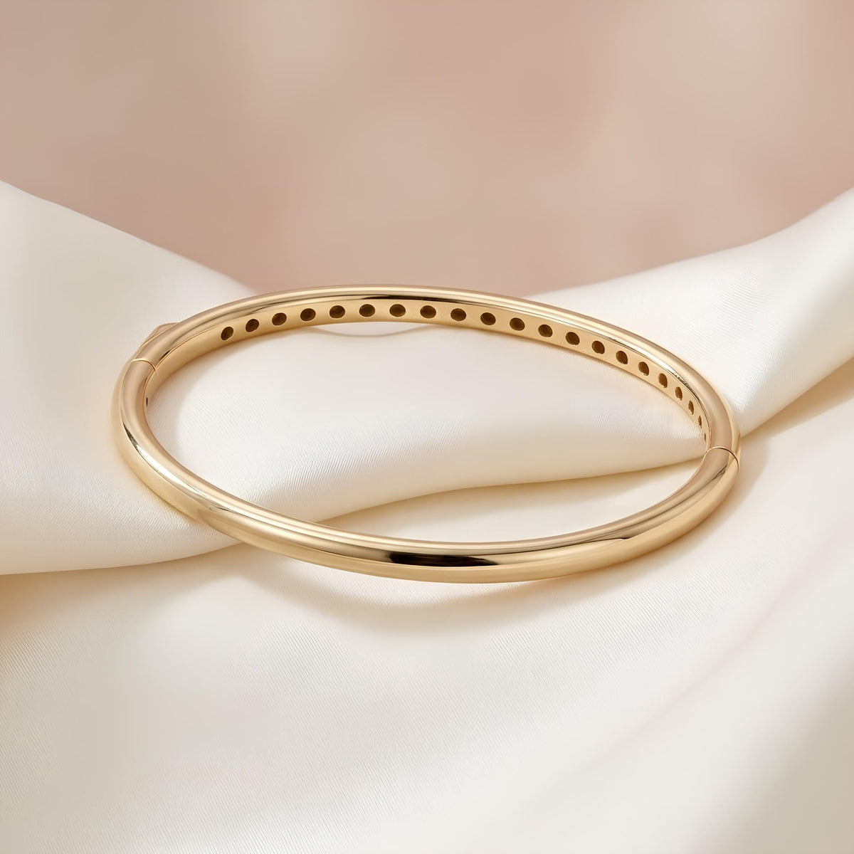 14K / 18K Solid Gold Hinged Bangle