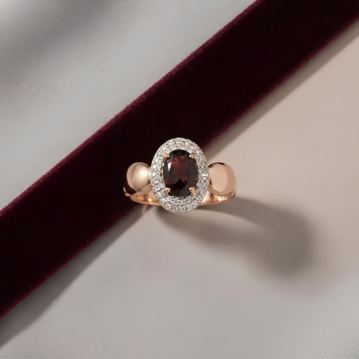 14K / 18K Solid Gold Garnet Ring
