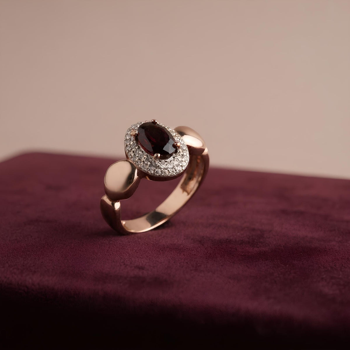 14K / 18K Solid Gold Garnet Ring