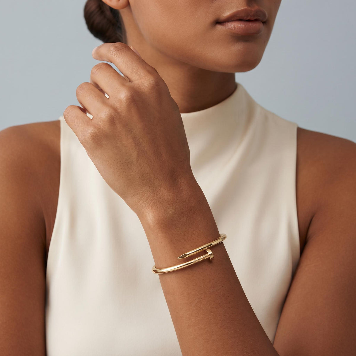 14K / 18K Solid Gold Nail Bangle