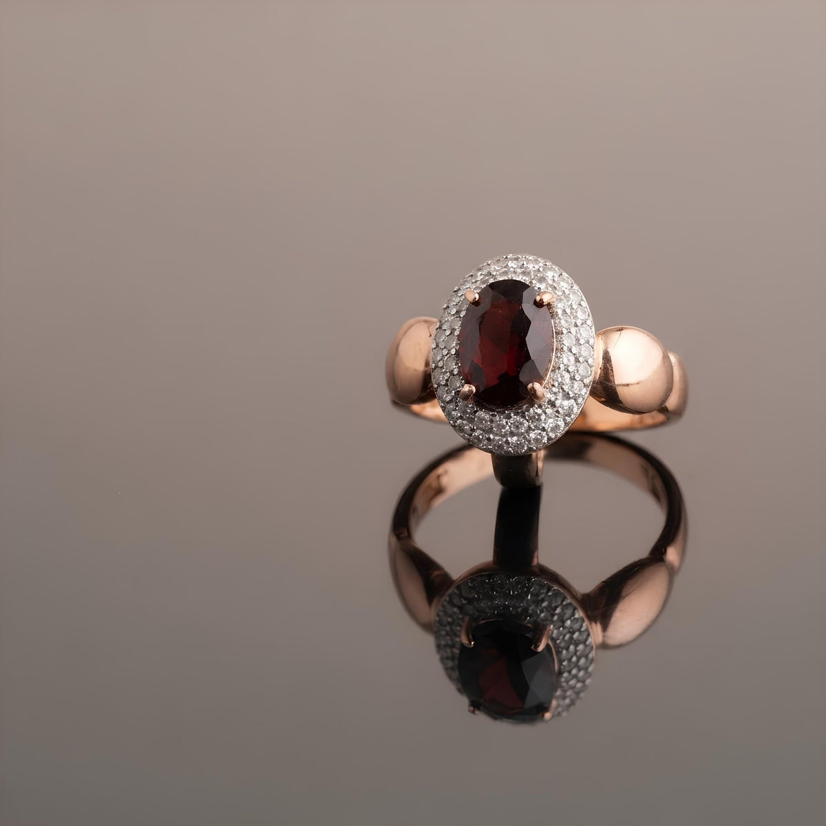 14K / 18K Solid Gold Garnet Ring