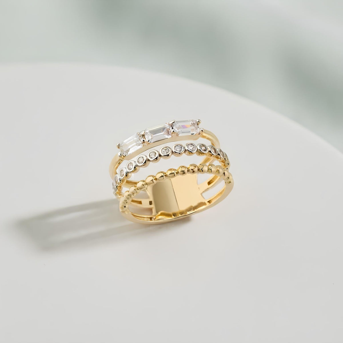 14K / 18K Solid Gold Multi Band Ring